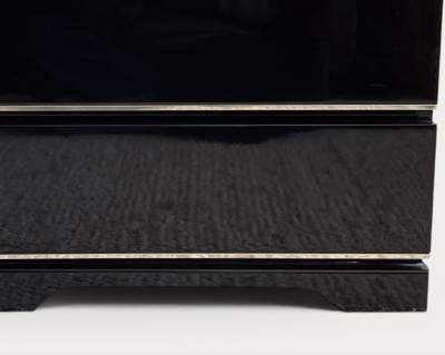 French Black Lacquered Pair of Sofa or Bedside Tables circa 1970
