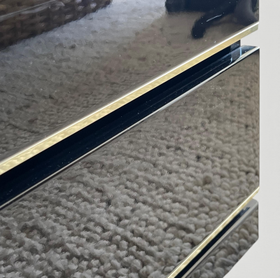French Black Lacquered Pair of Sofa or Bedside Tables circa 1970