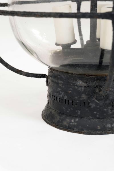 French Black Painted Iron Lantern
