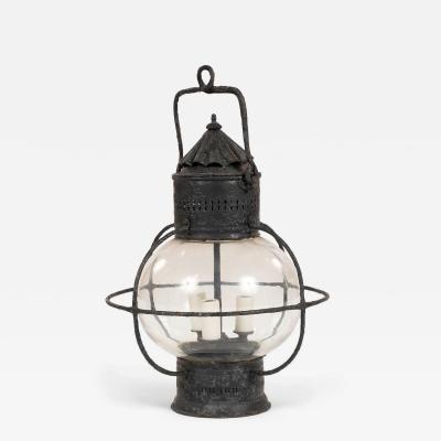 French Black Painted Iron Lantern