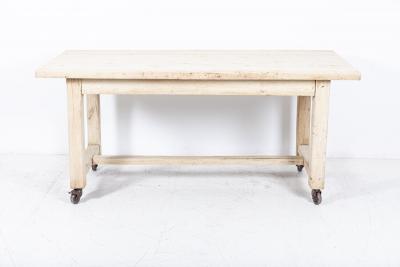French Bleached Oak Table on Castors