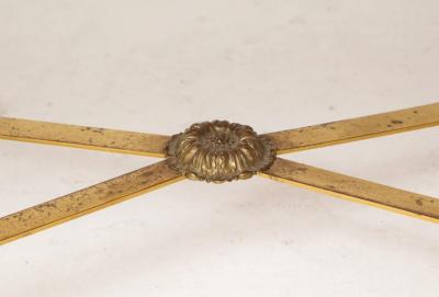 French Brass Directoire Style Coffee Table with Mirrored Top