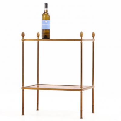 French Brass Two Tier Occasional Table C 1945