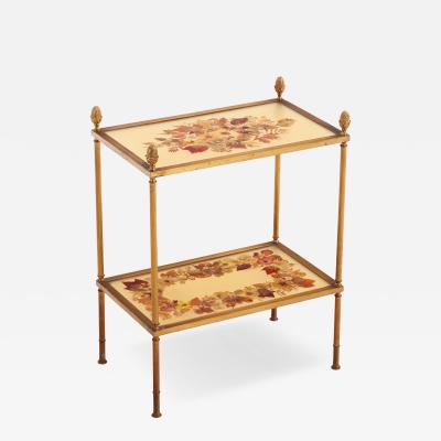 French Brass Two Tier Occasional Table C 1945