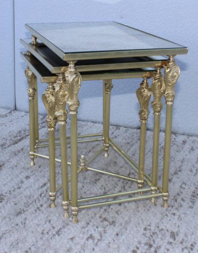 French Bronze And Brass Nesting Tables