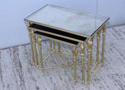 French Bronze And Brass Nesting Tables