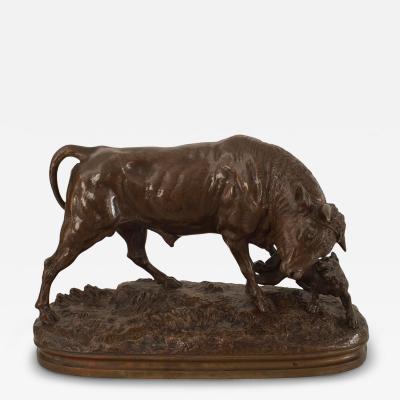 French Bronze Bull and Dog