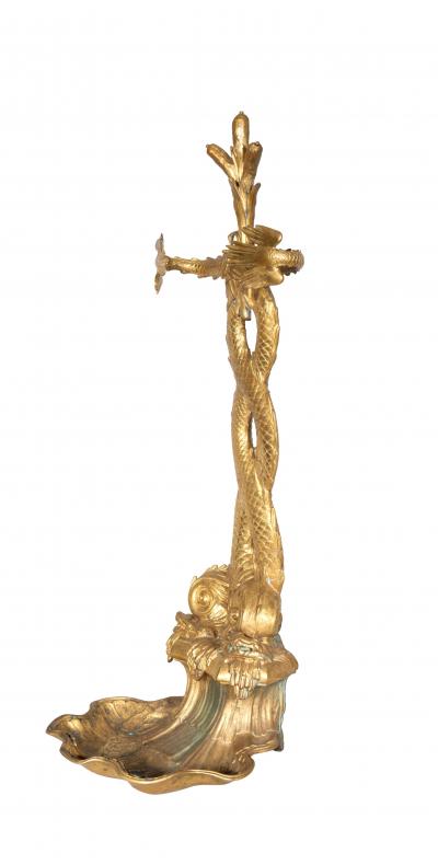 French Bronze Dolphin Form Umbrella Stand