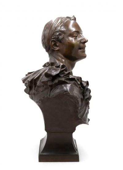 French Bronze Harlequin Bust