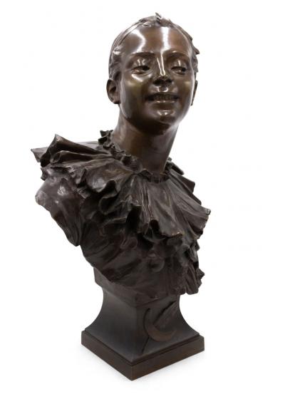French Bronze Harlequin Bust
