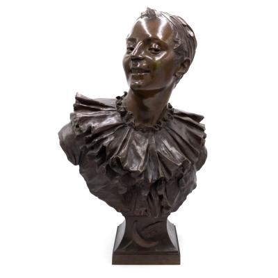 French Bronze Harlequin Bust