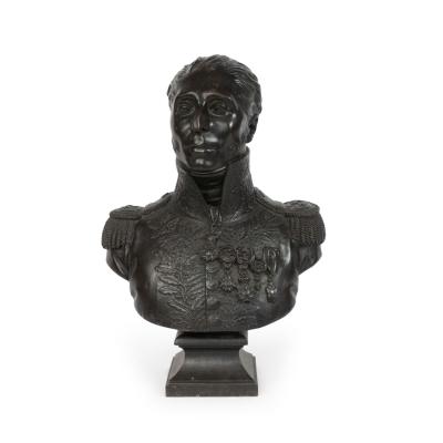 French Bronze Military Officer Bust