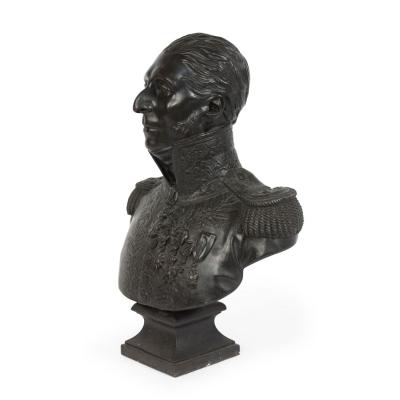 French Bronze Military Officer Bust