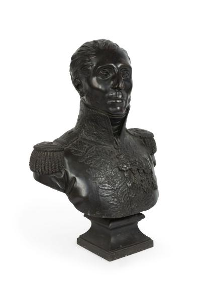 French Bronze Military Officer Bust