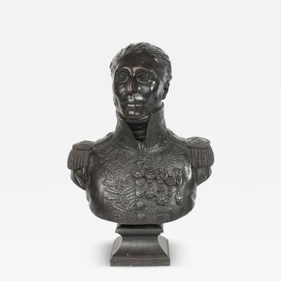 French Bronze Military Officer Bust