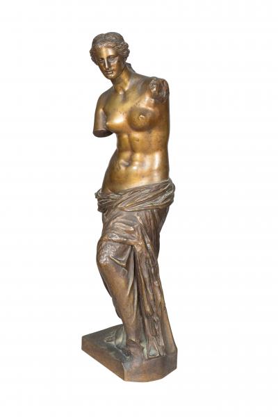 French Bronze Of The Venus De Milo with Delafontaine Foundry Mark