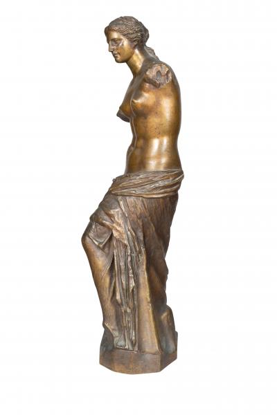 French Bronze Of The Venus De Milo with Delafontaine Foundry Mark