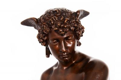 French Bronze Sculpture Mercury Seated after Pierre Marius Montagne