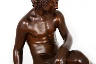 French Bronze Sculpture Mercury Seated after Pierre Marius Montagne