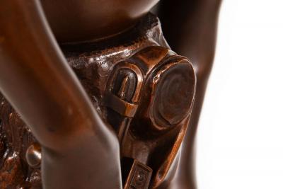 French Bronze Sculpture Mercury Seated after Pierre Marius Montagne