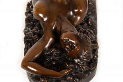 French Bronze Sculpture of Woman Bitten by Snake by Clesinger