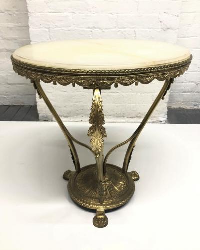 French Bronze and Onyx Side Table
