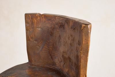 French Brutalist Carved Bar Stools Set of 4