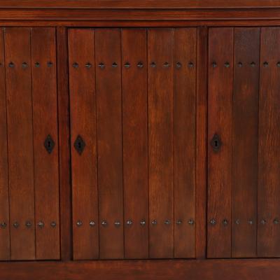 French Brutalist Oak Cabinet C 1960