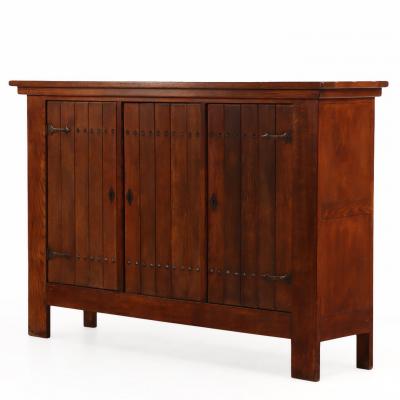 French Brutalist Oak Cabinet C 1960