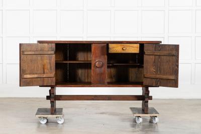 French Brutalist Pine Sideboard