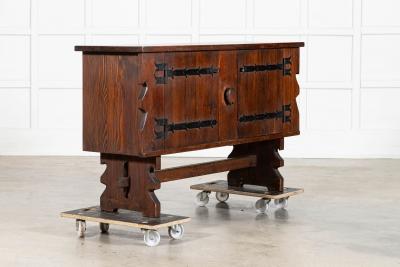 French Brutalist Pine Sideboard