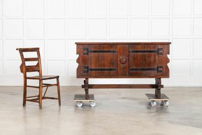 French Brutalist Pine Sideboard
