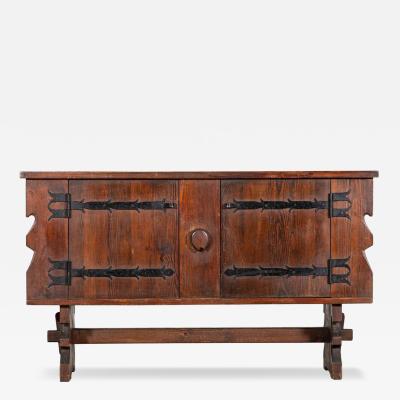 French Brutalist Pine Sideboard