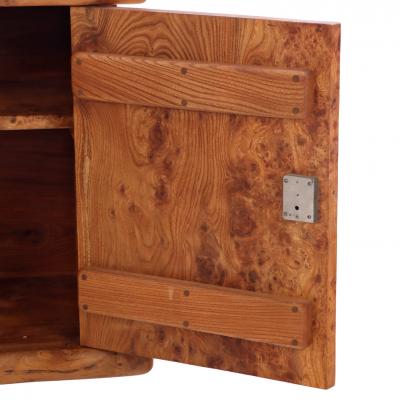 French Brutalist Style Burl Elm Buffet C 1960