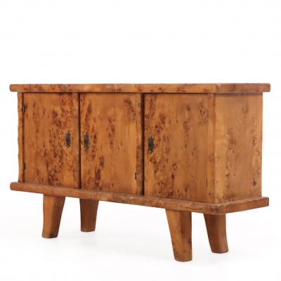 French Brutalist Style Burl Elm Buffet C 1960