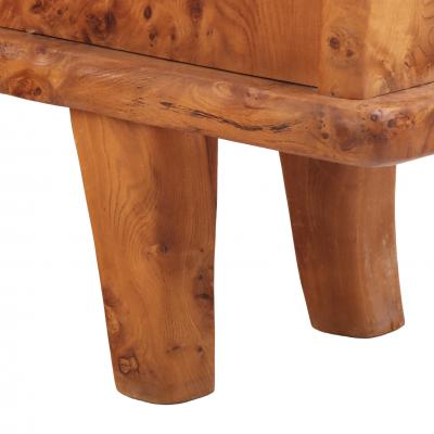 French Brutalist Style Burl Elm Buffet C 1960