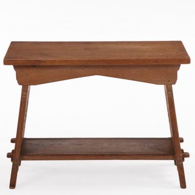 French Brutalist Style Carved Oak Table C 1930