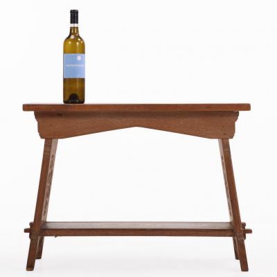 French Brutalist Style Carved Oak Table C 1930