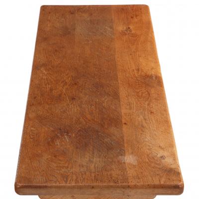 French Brutalist Style Gouged Carved Oak Coffee Table C 1960