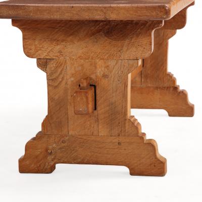 French Brutalist Style Gouged Carved Oak Coffee Table C 1960