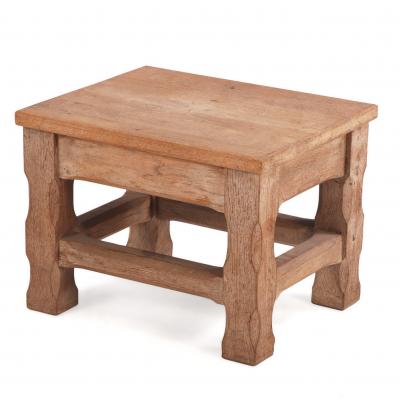 French Brutalist Style Oak Stool C 1960