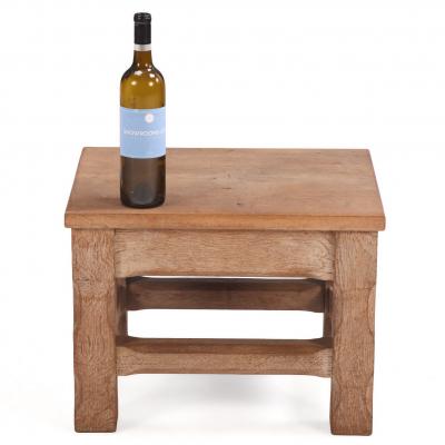 French Brutalist Style Oak Stool C 1960