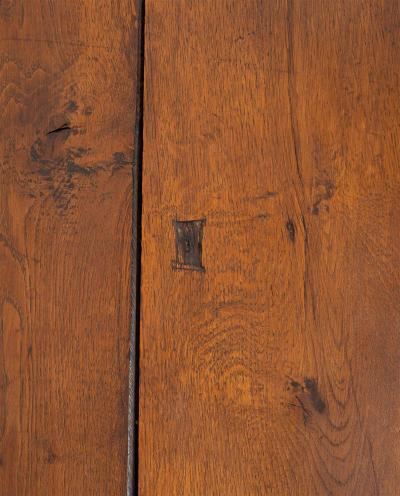 French Brutalist coffee table handcrafted in solid oak circa 1960 