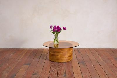 French Butcher Block Coffee Table 1970s