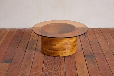 French Butcher Block Coffee Table 1970s