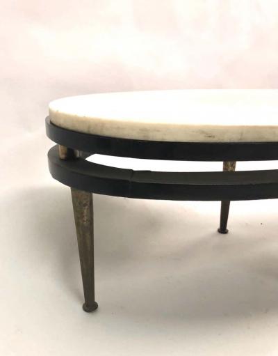 French Cantilevered Oval Cocktail Table
