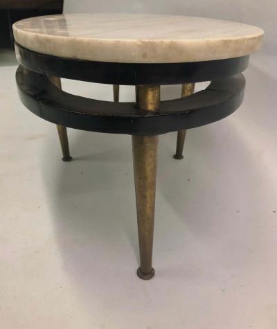 French Cantilevered Oval Cocktail Table