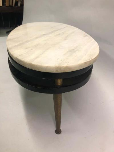French Cantilevered Oval Cocktail Table