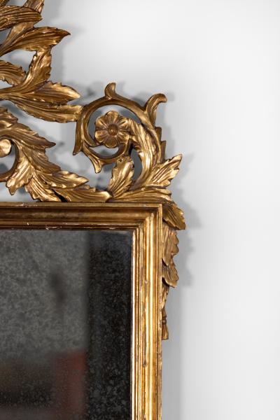 French Carved Giltwood Mirror Frame With Urn Foliage Birds Circa 1880
