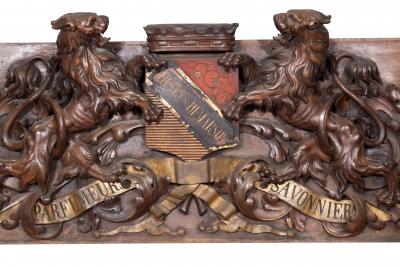 French Carved Walnut Henry Demarson Parfumeure And Savonnier Store Sign